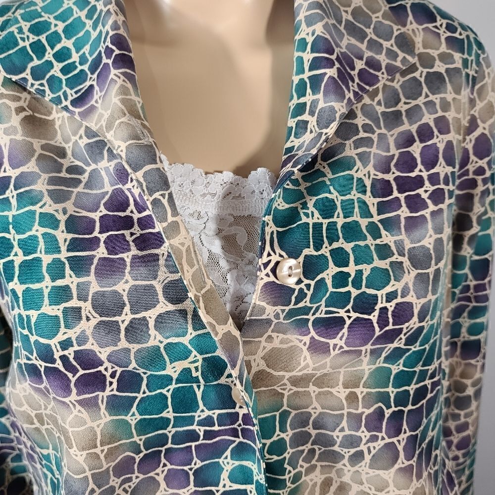 Alfred Dunner Pullover Button up Blouse - Picture 15 of 16